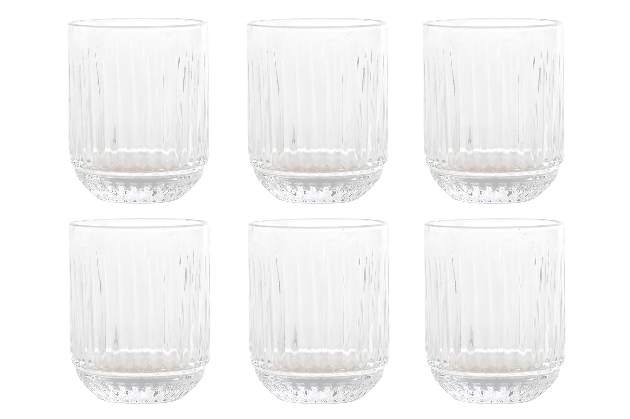 Vaso Set 6 Cristal 7,5X7,5X9,5 275Ml Rayado