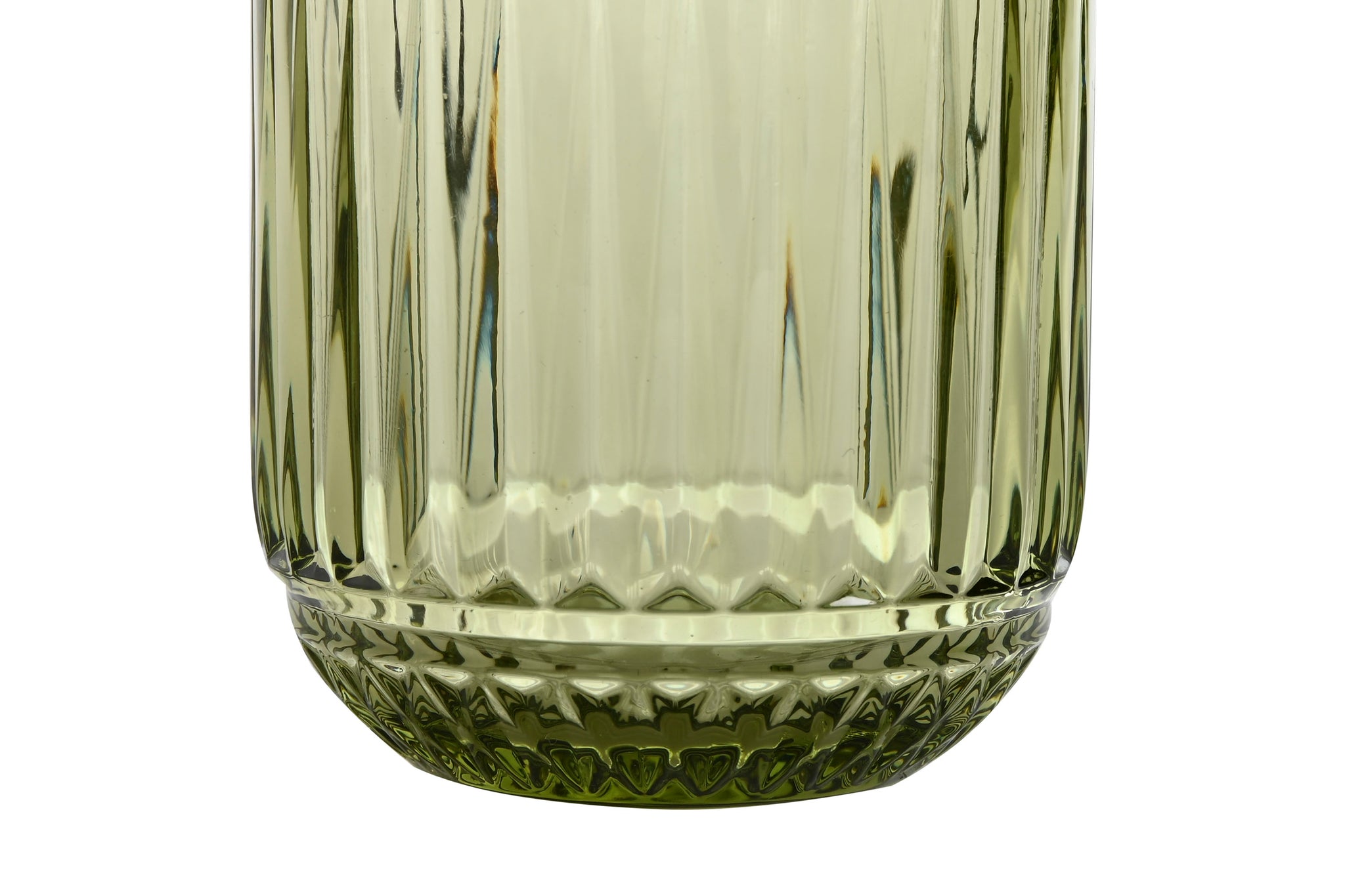 Glass Set of 6 Crystal 7.5X7.5X9.5 275Ml Green Striped
