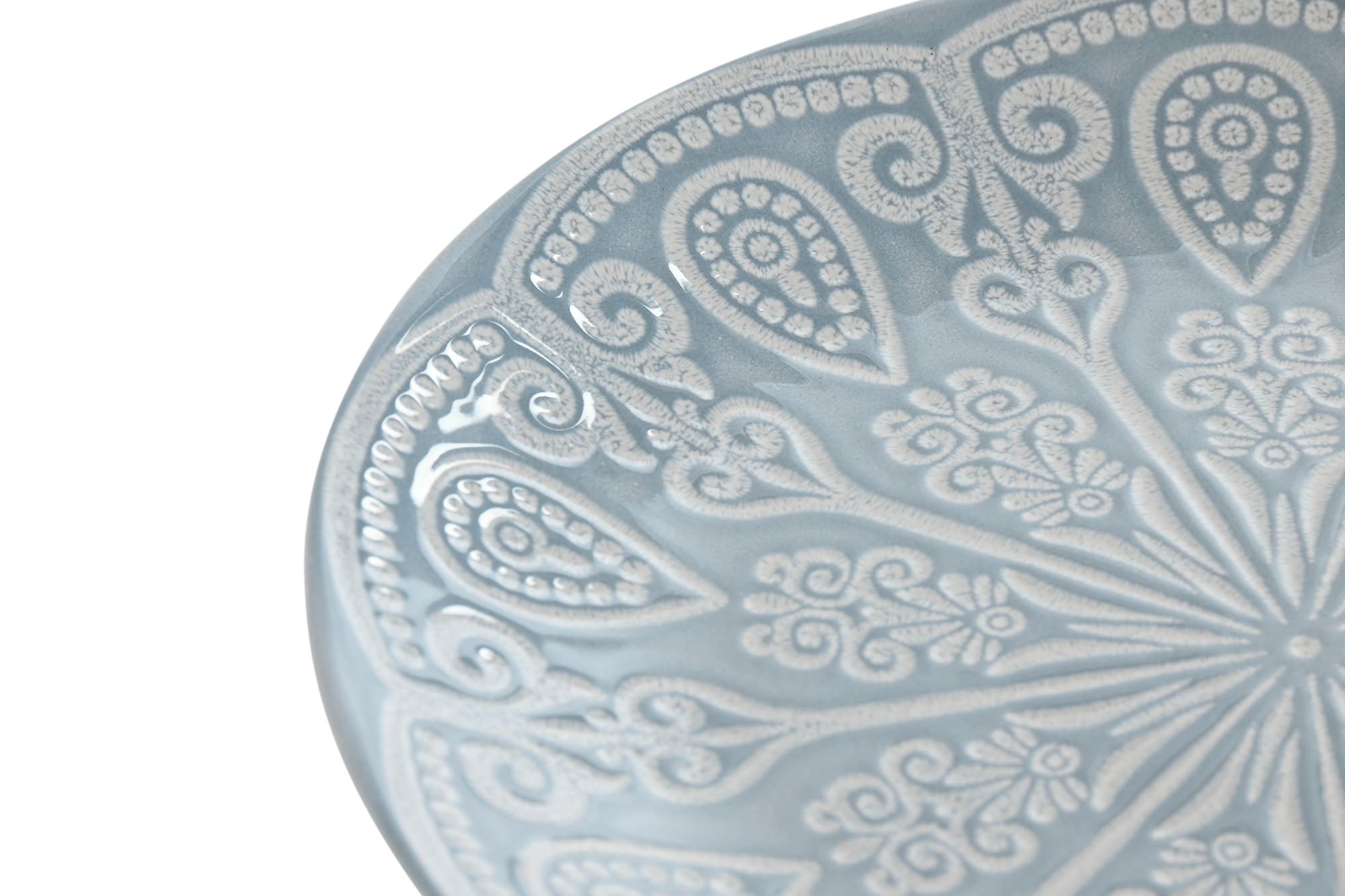 Plate Set 4 Stoneware 19.5X19.5X2 Mandala Glazed