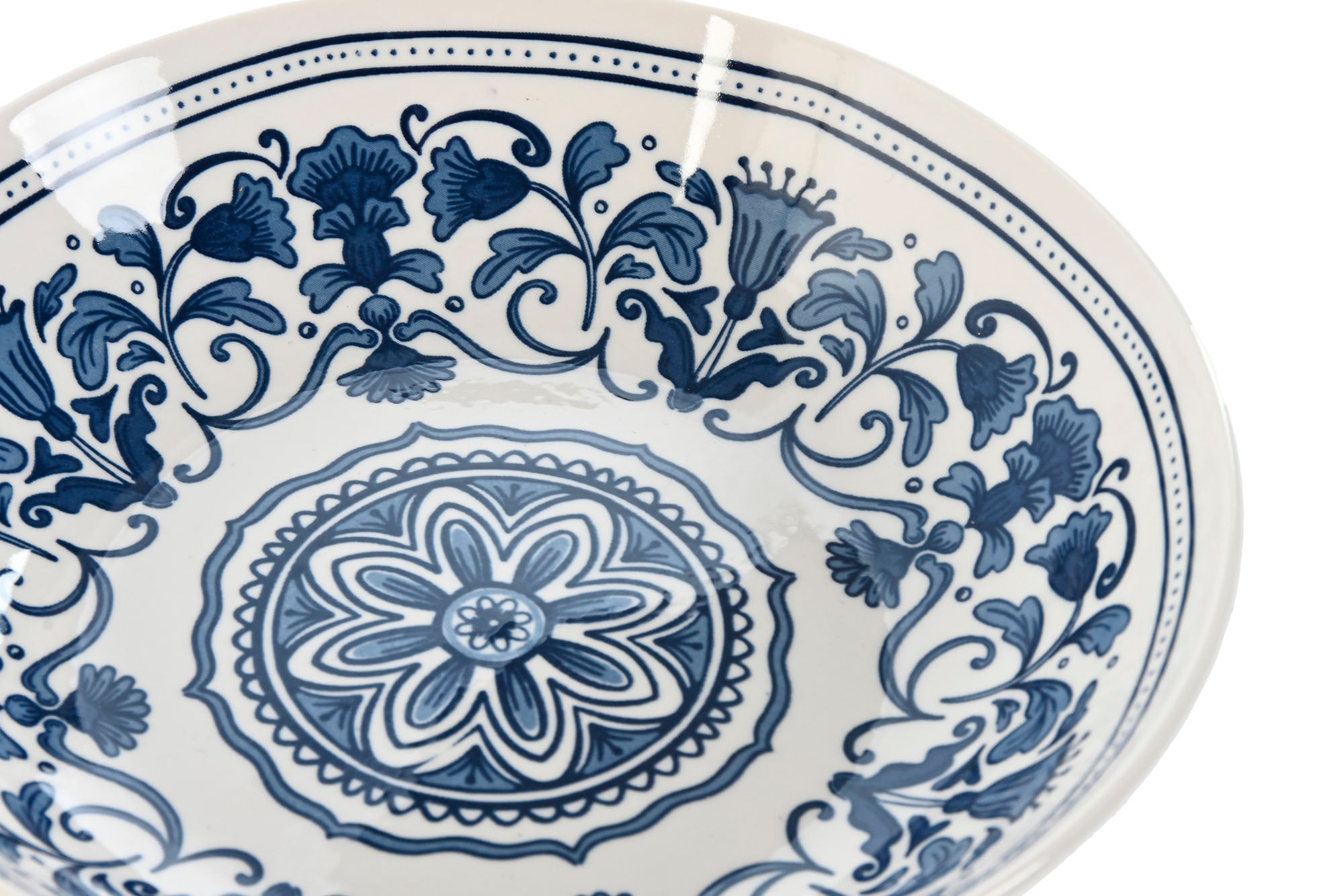 Dinnerware Set 18 Porcelain 27X27X2 Ethnic Blue