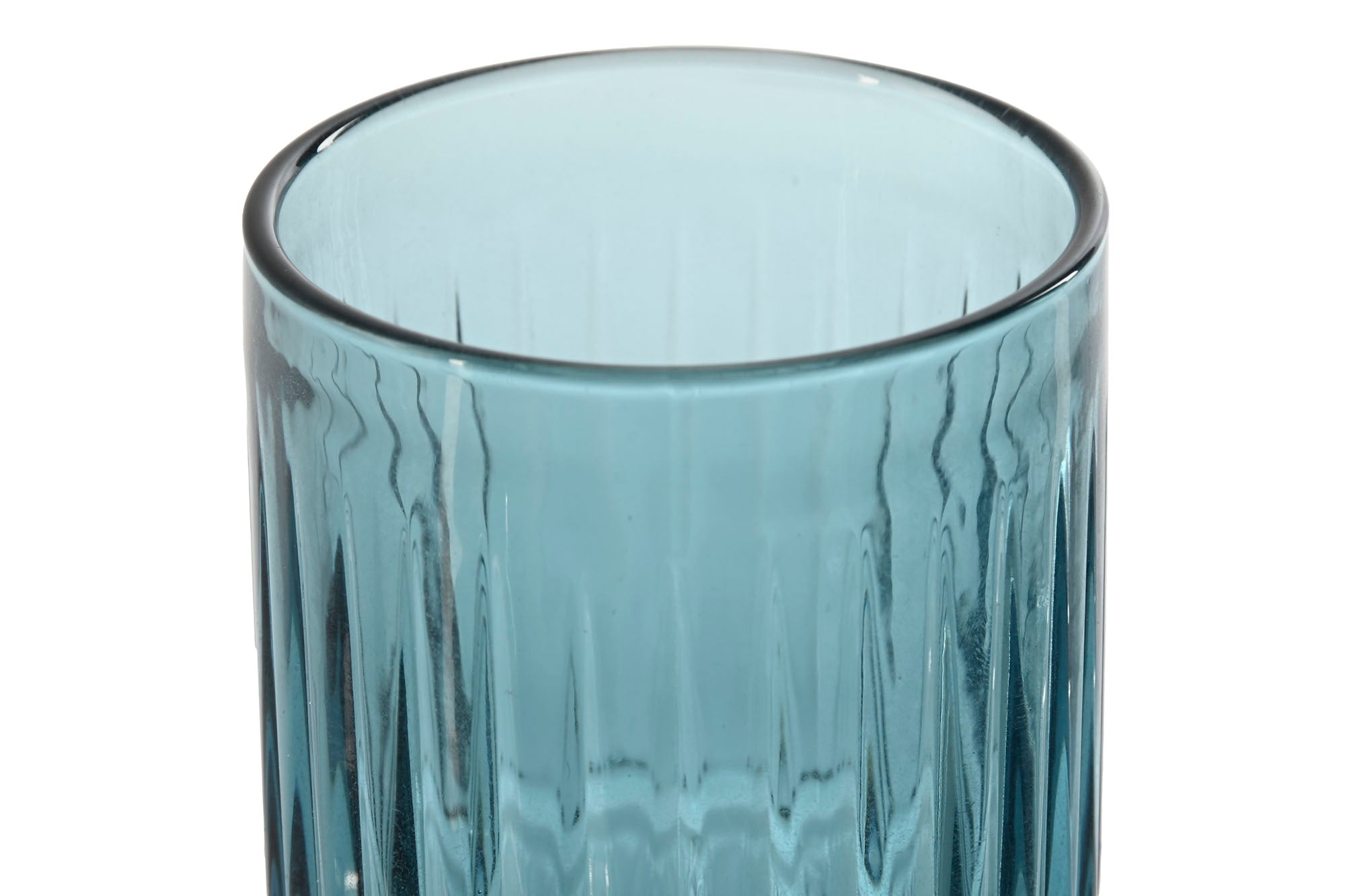 Vaso Set 6 Cristal 7,5X7,5X9,5 275Ml Rayado Azul