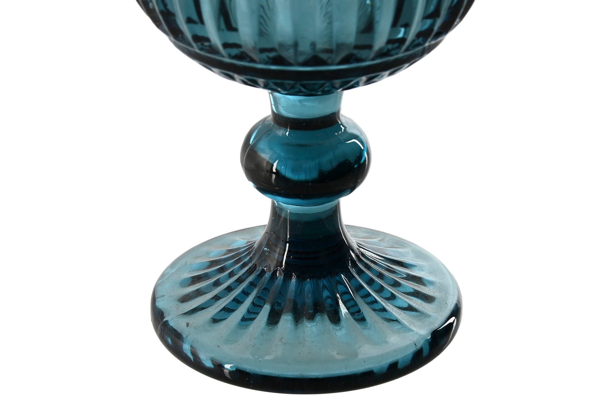 Glass Set of 6 8x8x14.5 260ml Blue Striped Glass