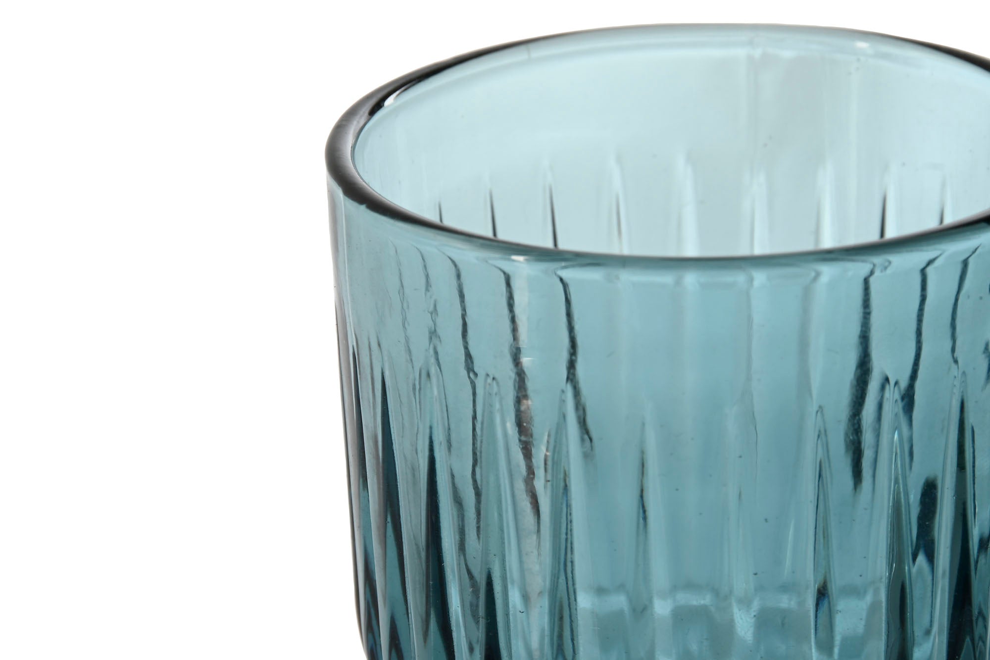 Glass Set of 6 8x8x14.5 260ml Blue Striped Glass