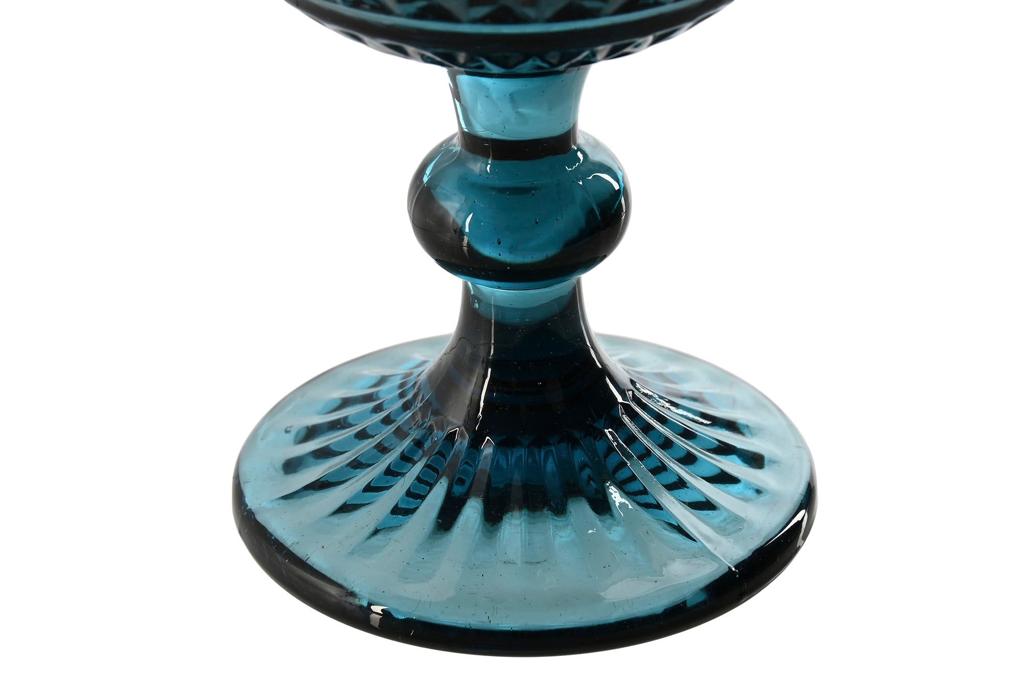 Glass Set of 6 Crystal 8.8x8.8x16.3 380ml Blue Striped