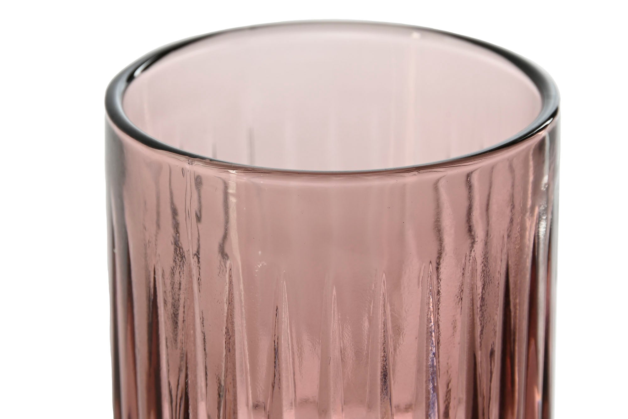 Vaso Set 6 Cristal 7,5X7,5X9,5 275Ml Rayado Rosa