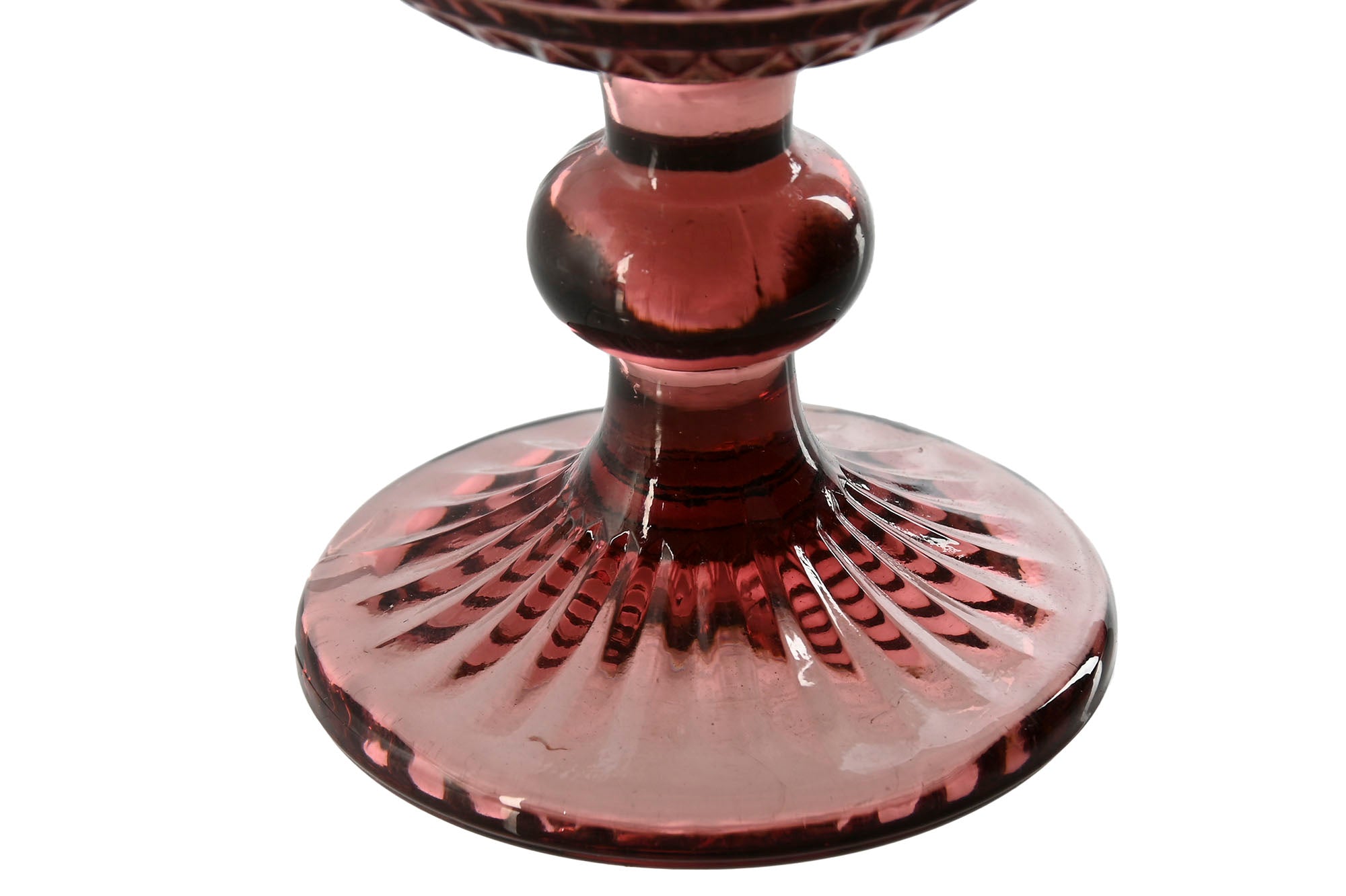 Glass Set of 6 8x8x14.5 260ml Pink Striped Glass