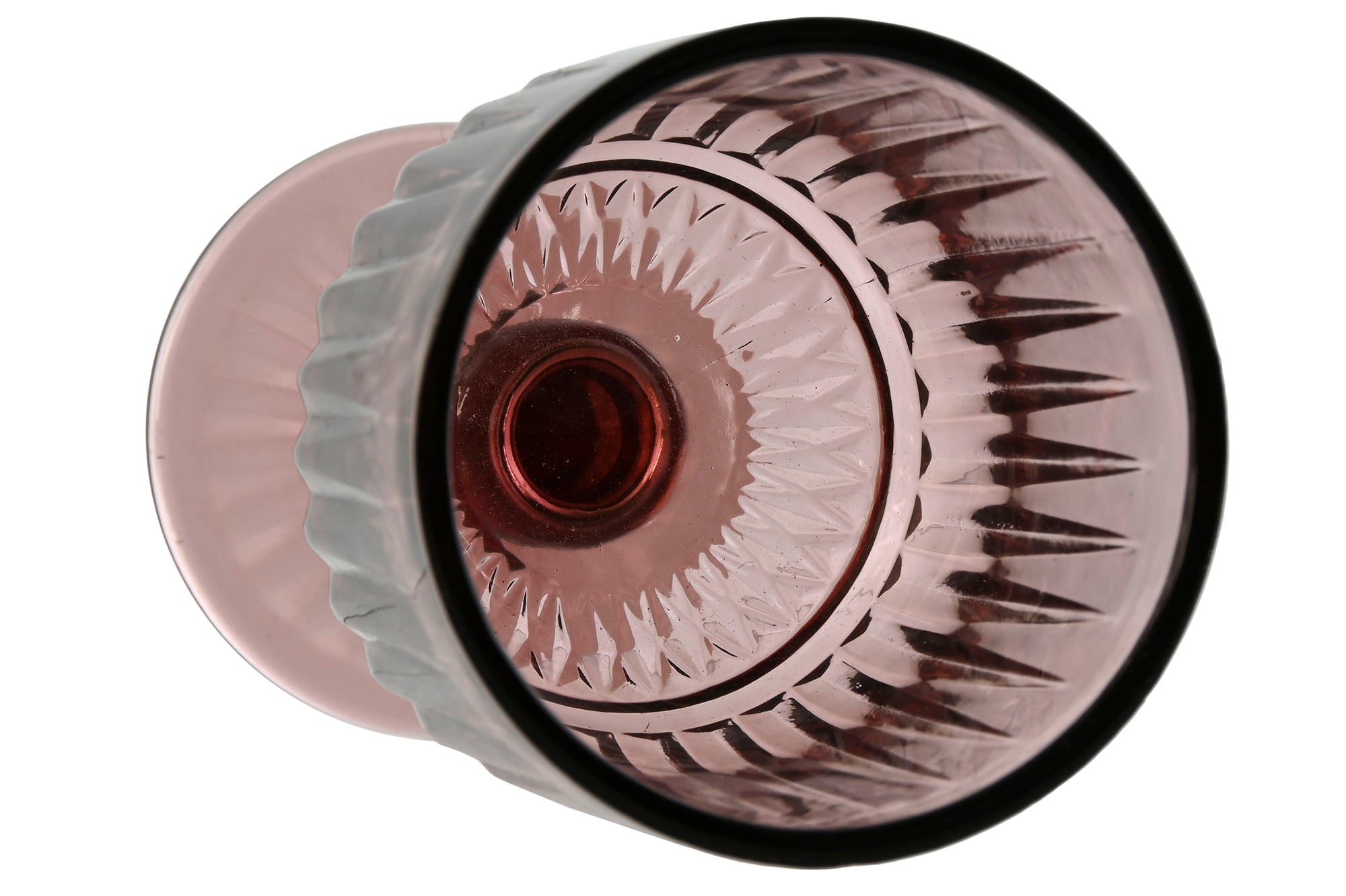 Glass Set of 6 8x8x14.5 260ml Pink Striped Glass