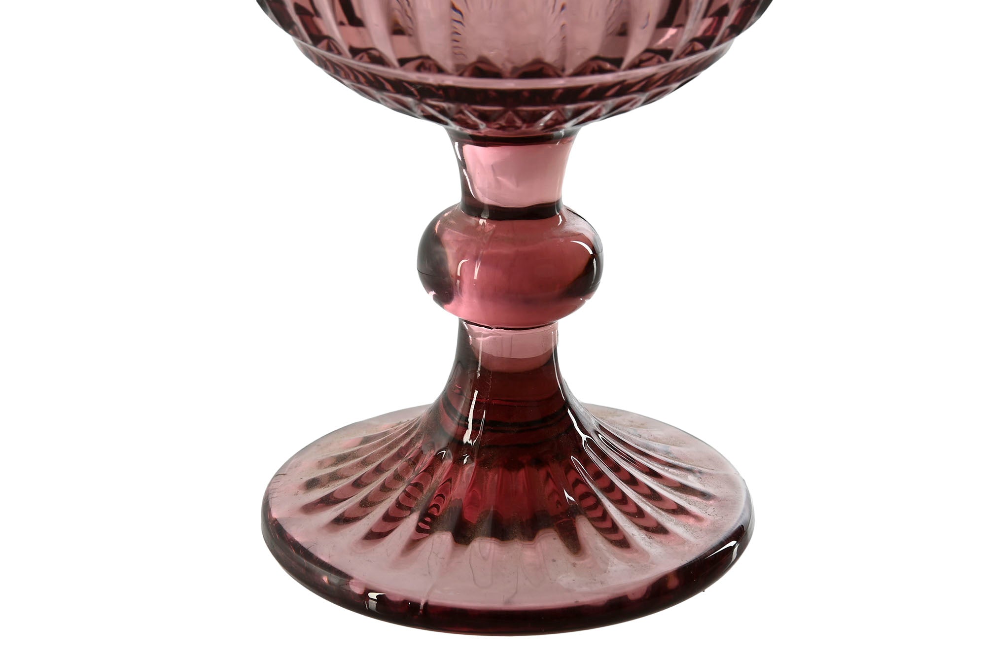 Glass Set of 6 Crystal 8.8x8.8x16.3 380ml Pink Striped