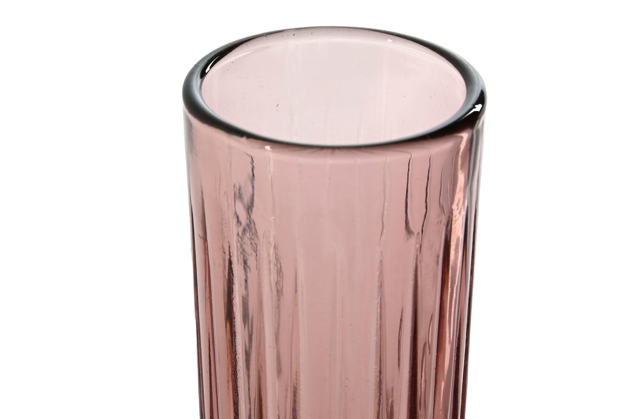 Glass Set of 6 Crystal 6x6x18.4 160ml Pink Striped