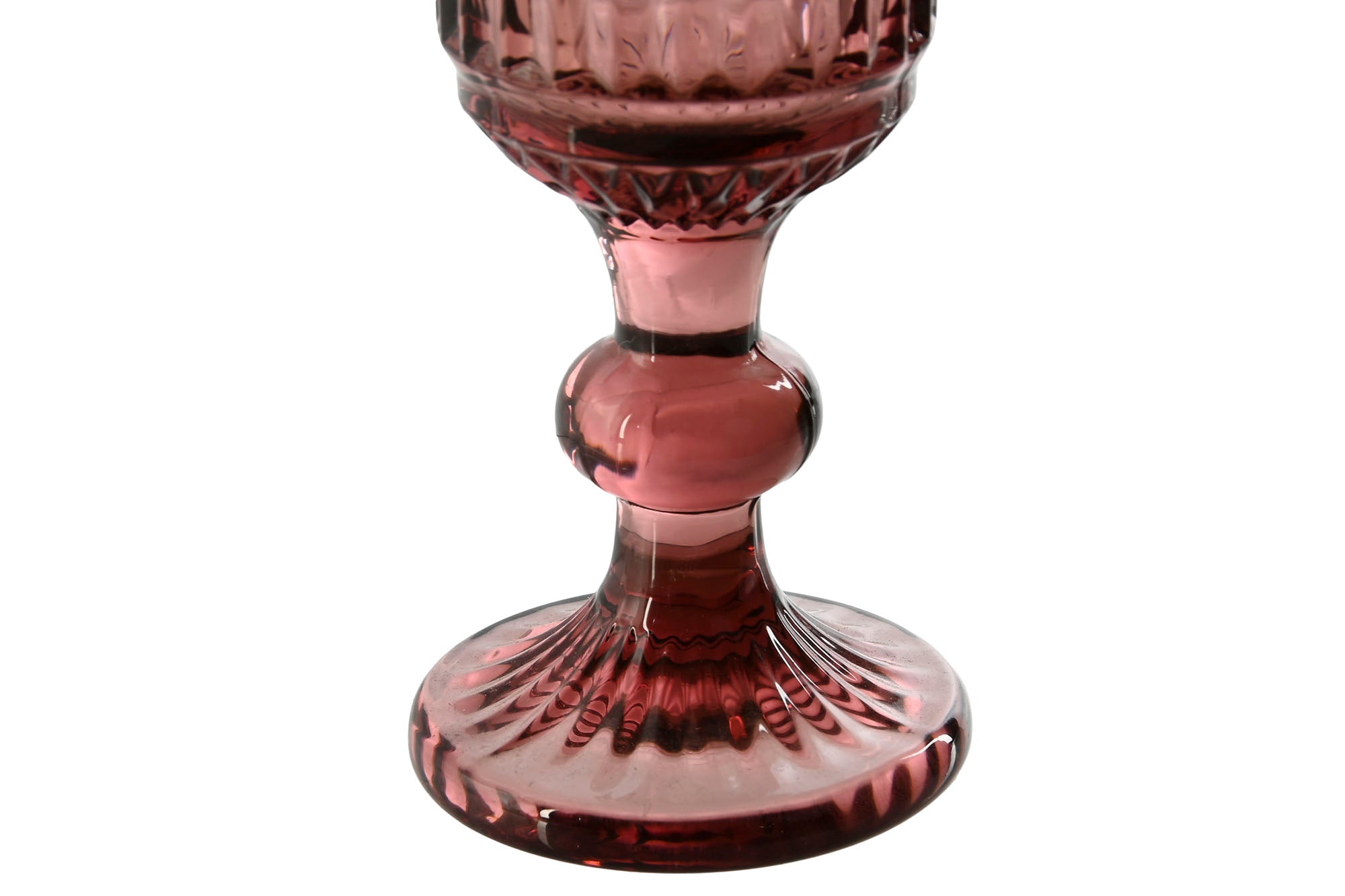 Glass Set of 6 Crystal 6x6x18.4 160ml Pink Striped