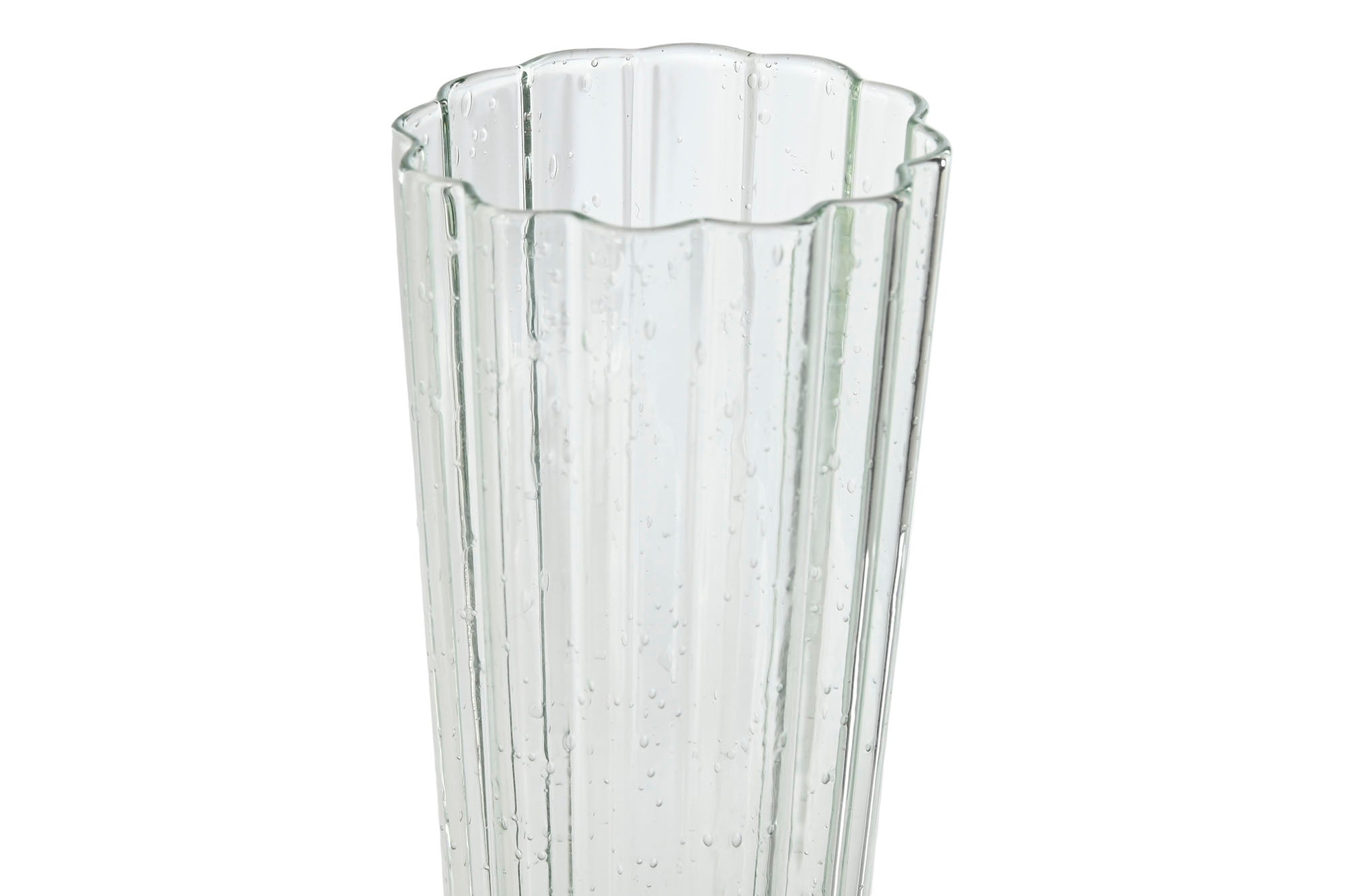 Glass Set 6 Crystal 6X6X23.7 230Ml Green Bubbles