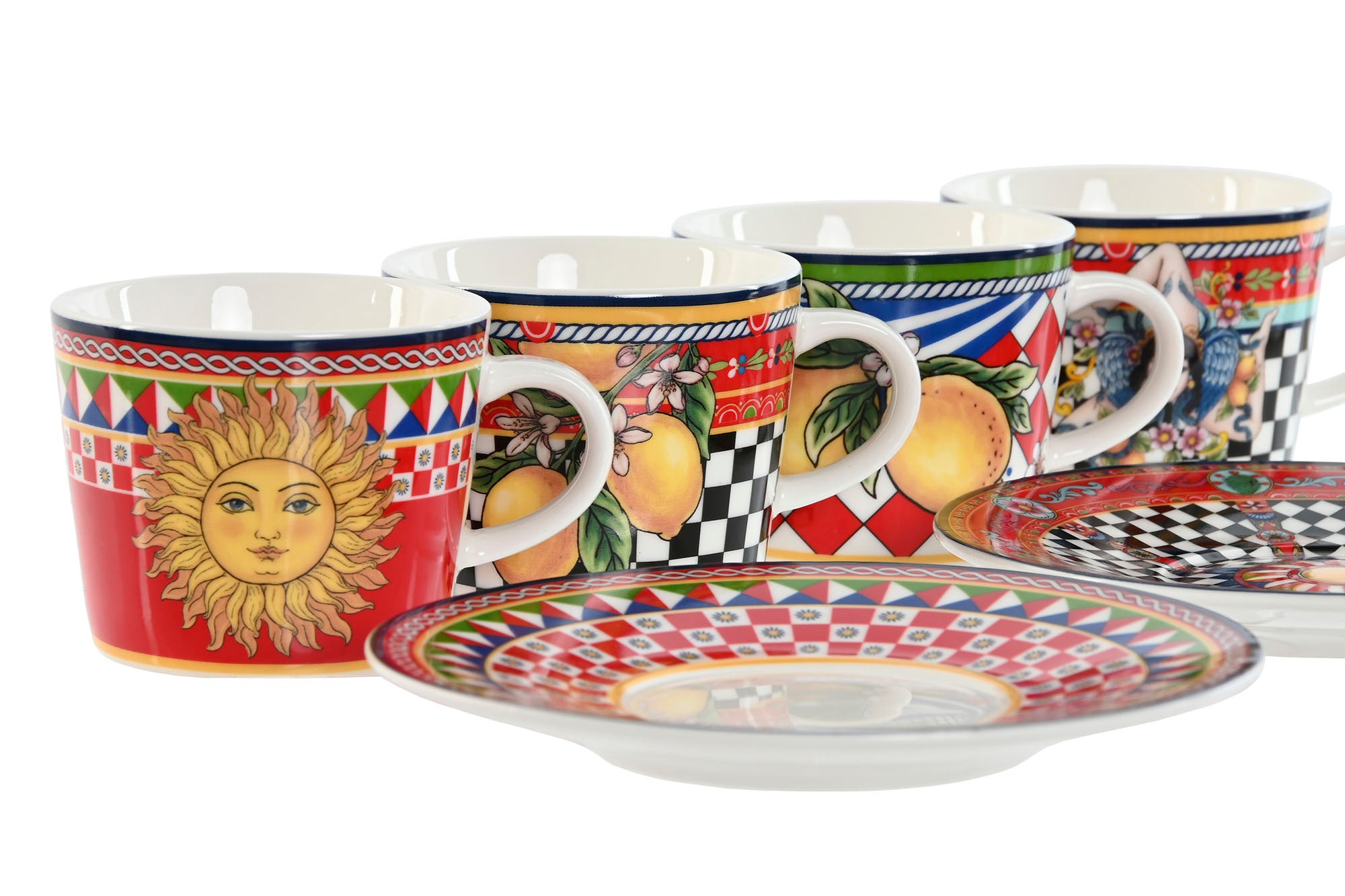 Taza Set Plato Porcelana 12,5X12,5X1,5 90Ml Limone