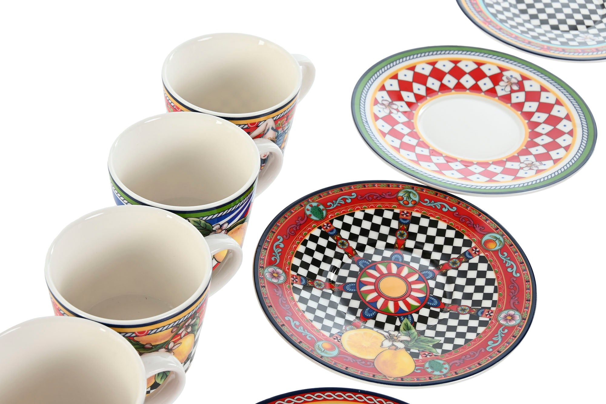 Taza Set Plato Porcelana 12,5X12,5X1,5 90Ml Limone