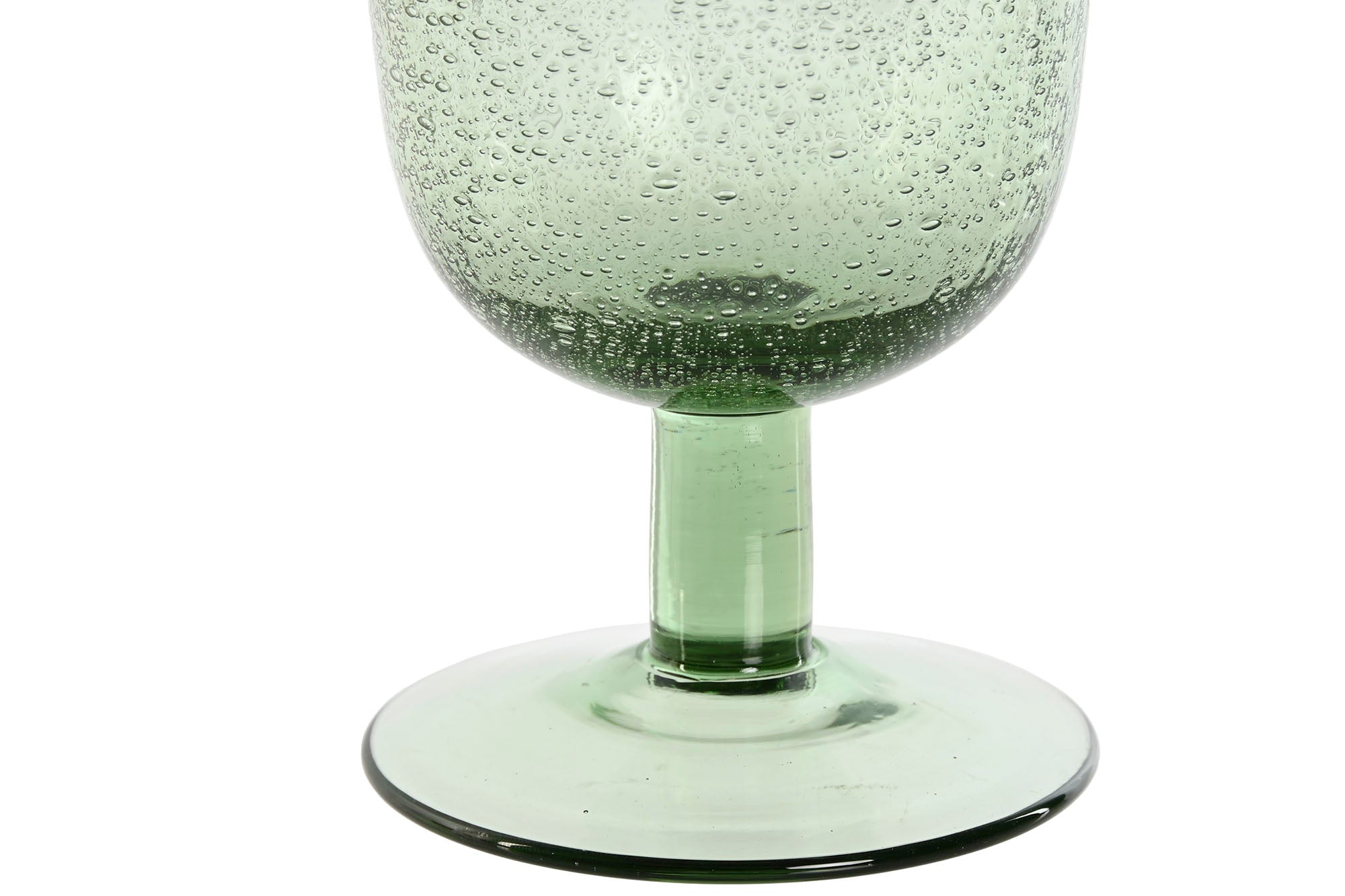 Glass Set 6 Crystal 8X8X14 300Ml Green Bubbles
