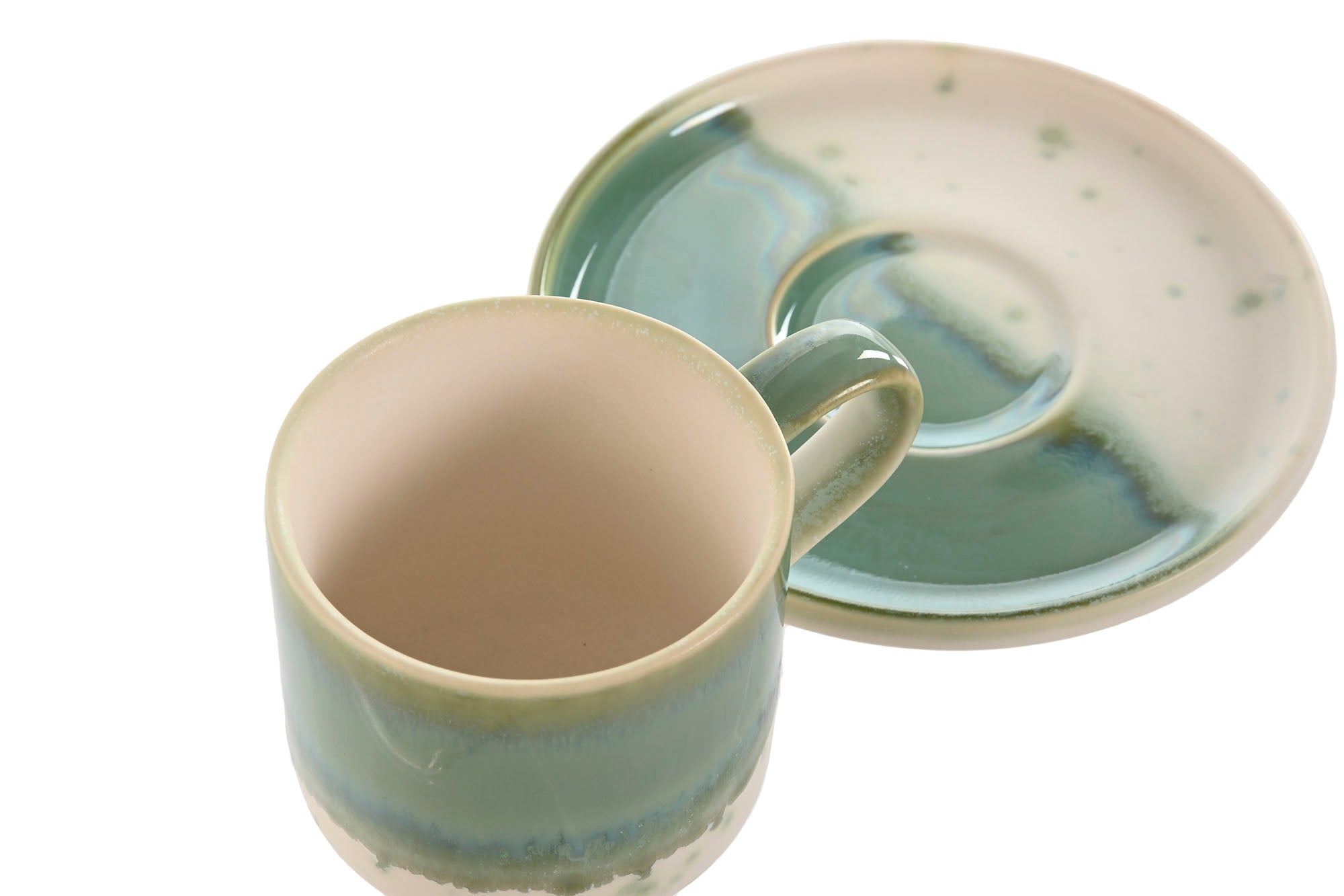 Taza Set Plato Porcelana 12X12X0,8 130Ml Jade