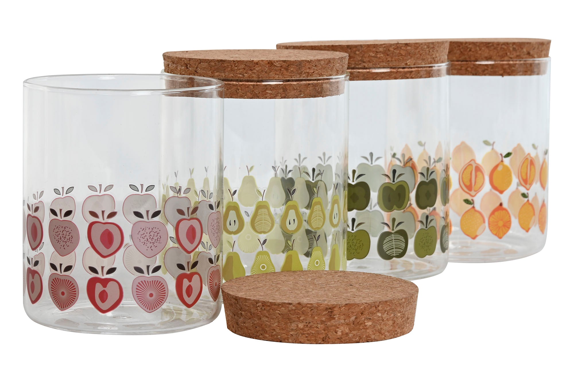 Borosilicate Jar 10X10X13 700Ml Fruit 4 Assortment.