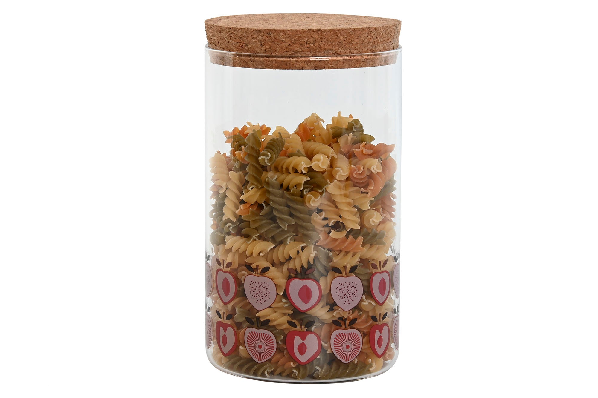 Borosilicate Cork Jar 10X10X17 1L Fruit 4 Assorted