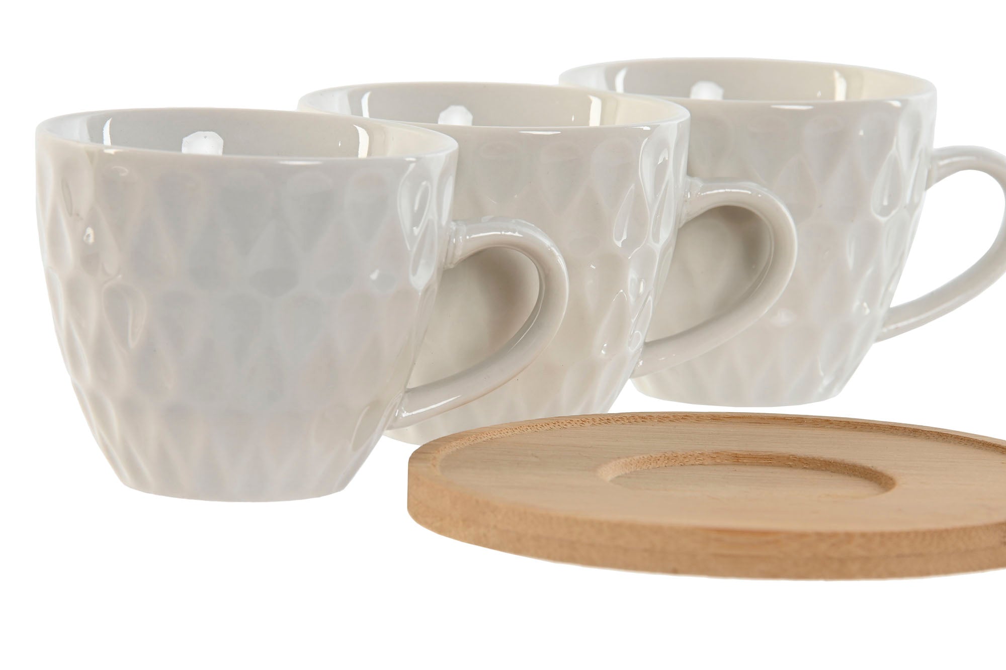 Cafe Set 6 Porcelana Bambu 8,5X6,4X5,5 90Ml Blanco