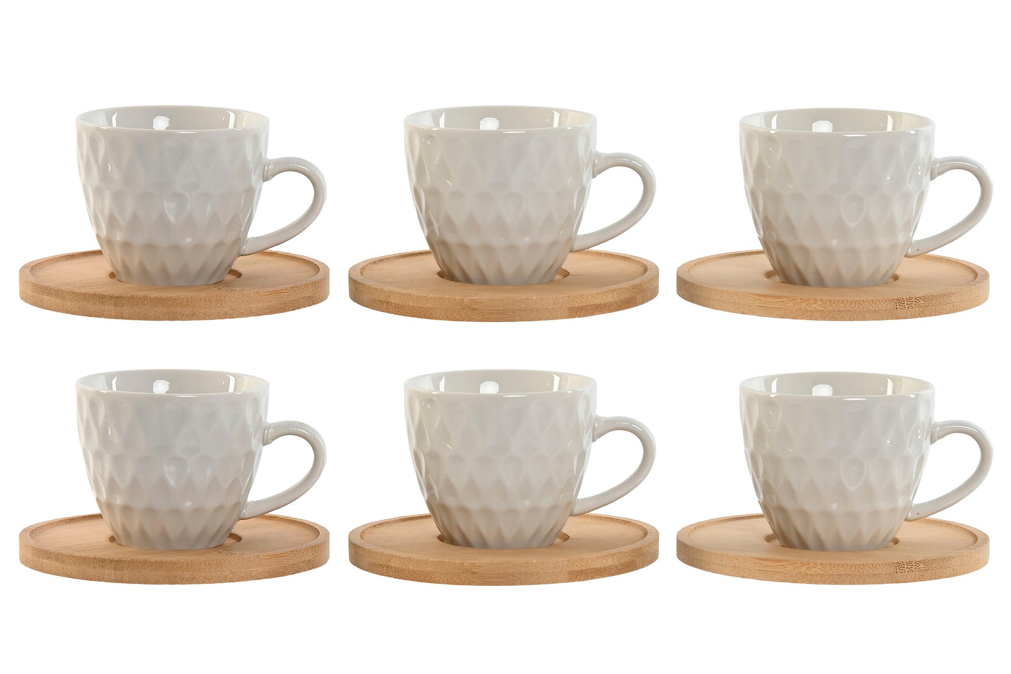 Cafe Set 6 Porcelana Bambu 8,5X6,4X5,5 90Ml Blanco