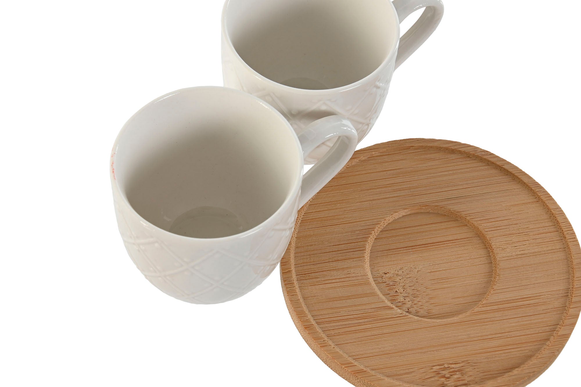 Cafe Set 6 Porcelana Bambu 8,4X5,8X6 90Ml Blanco