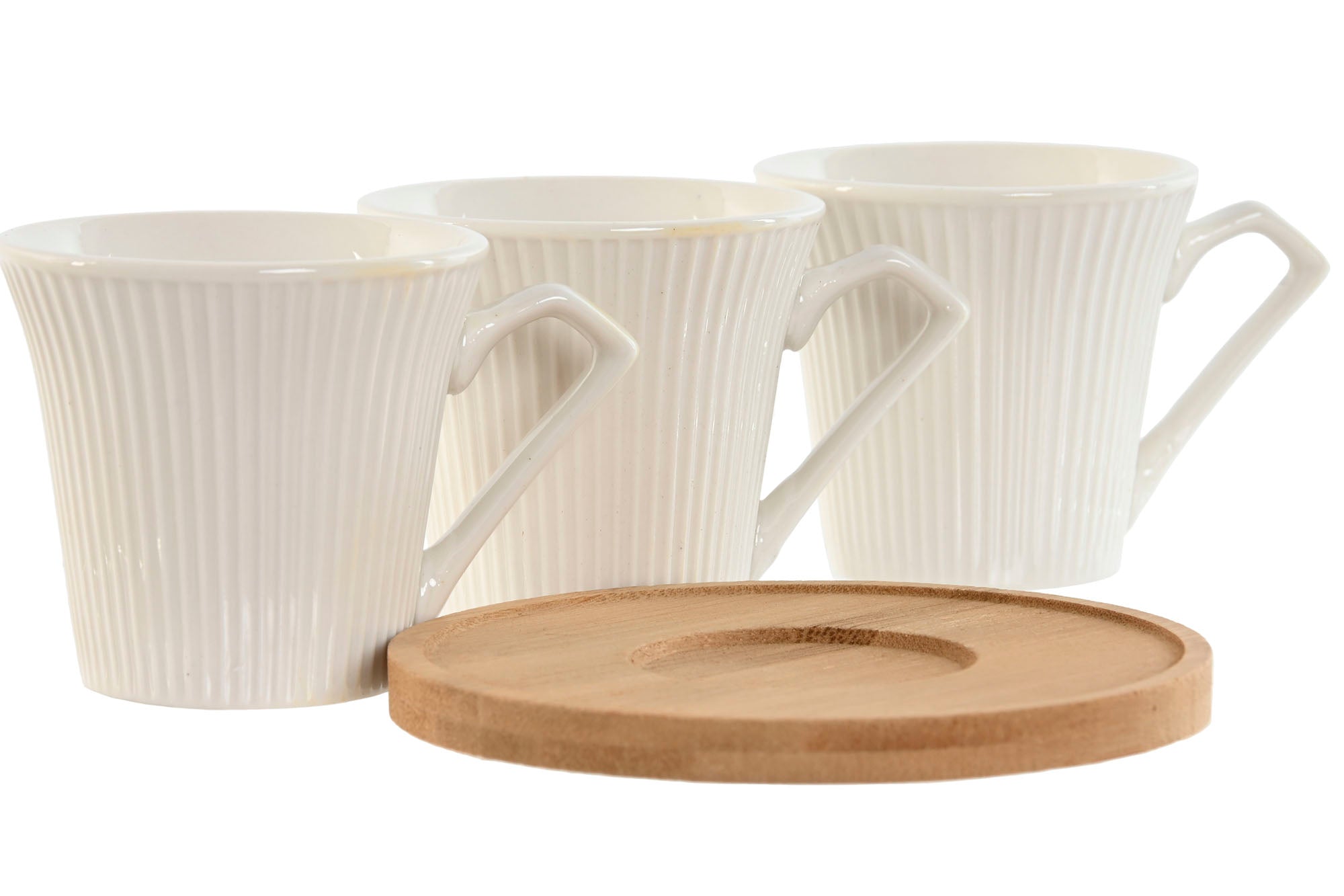 Cafe Set 6 Porcelana Bambu 8,5X6,5X6 90Ml Blanco