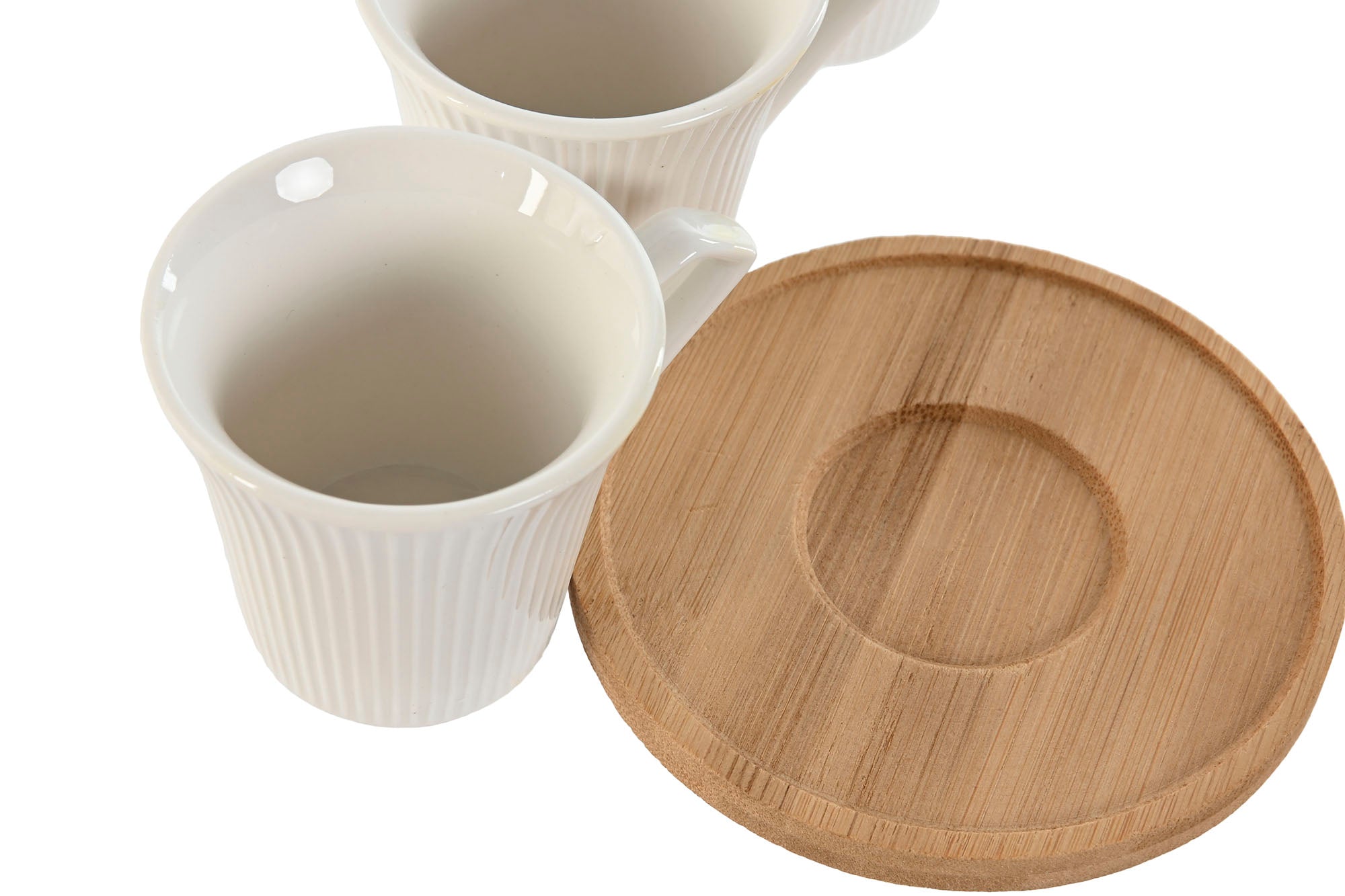 Cafe Set 6 Porcelana Bambu 8,5X6,5X6 90Ml Blanco