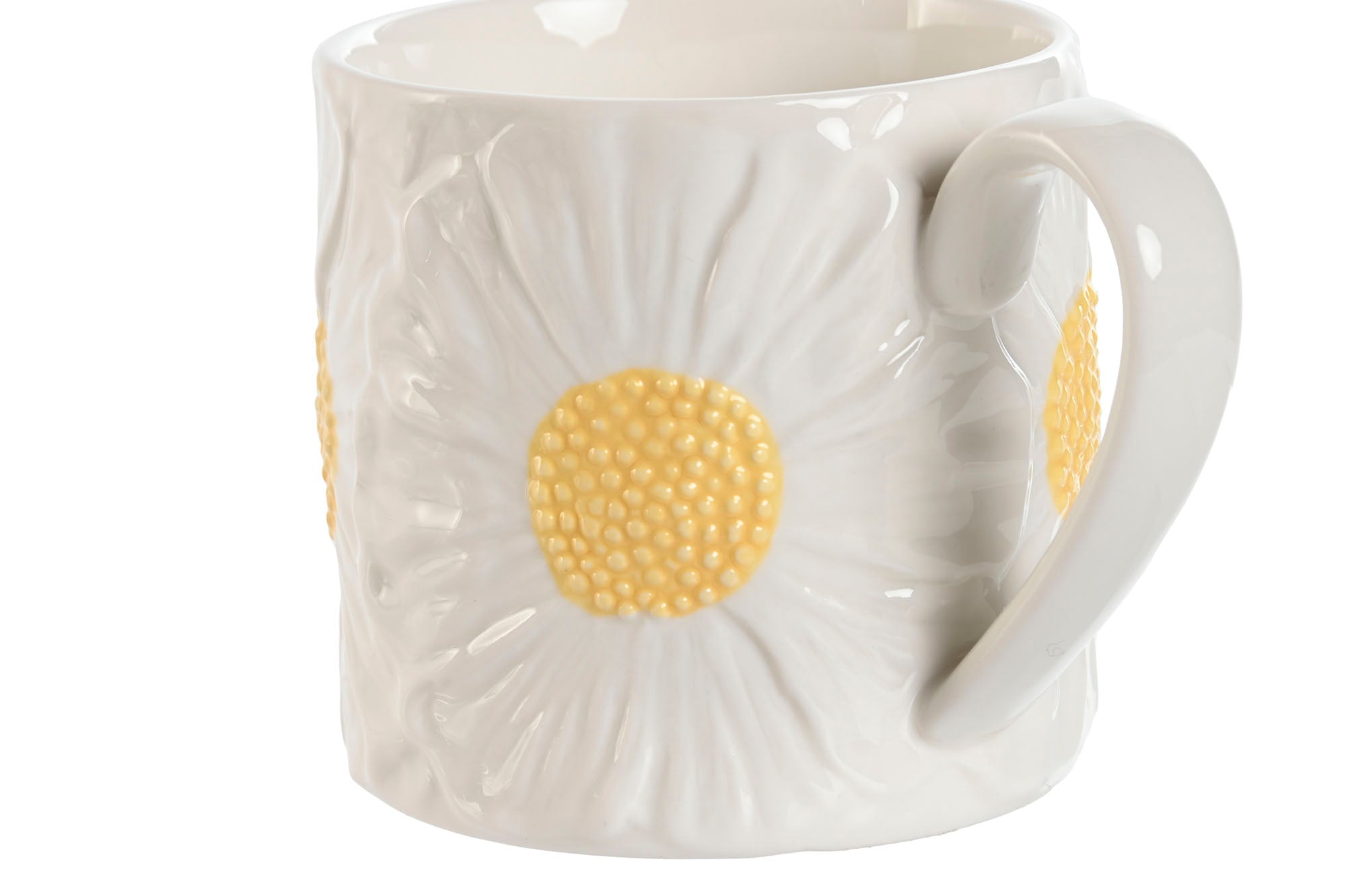 Porcelain Mug 14X9X9.3 430Ml Embossed Daisies