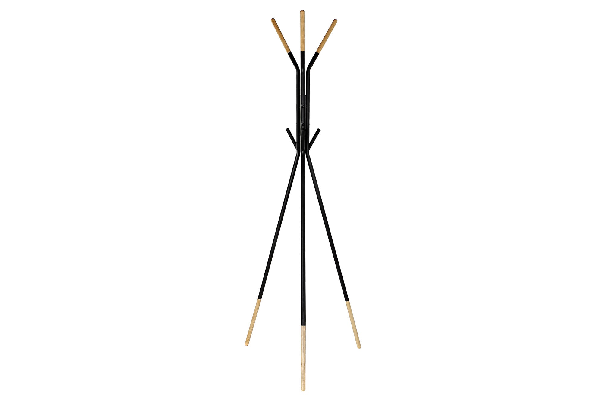 Perchero Acero Hevea / Rubberwood 65X65X179 Negro