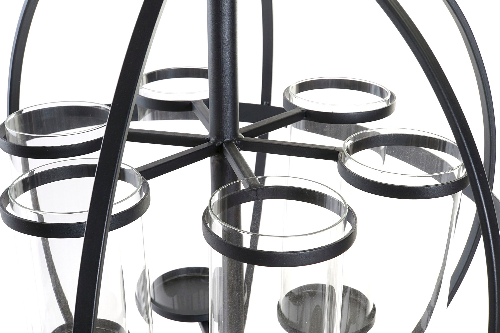 Portavela Metal Cristal 60X60X73 Negro