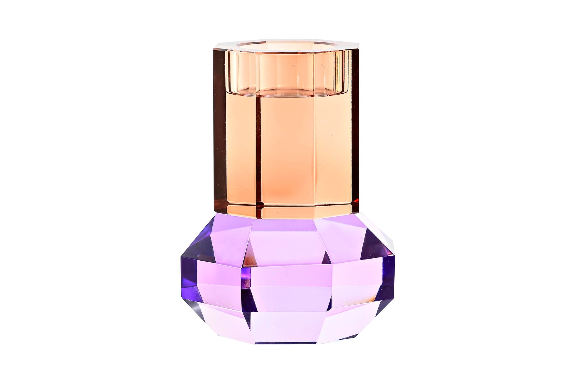 Two-tone 9x9x12 Glass Candle Holder