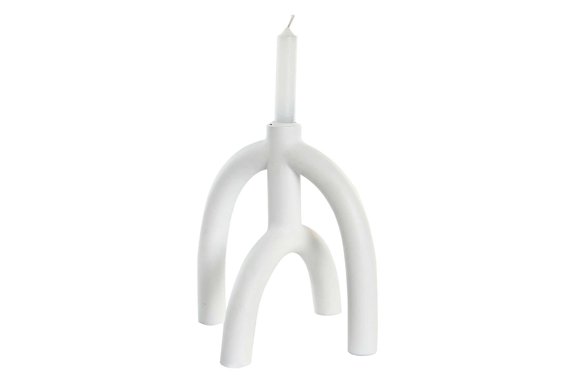Castiçal de resina 21,5x21,5x23 branco