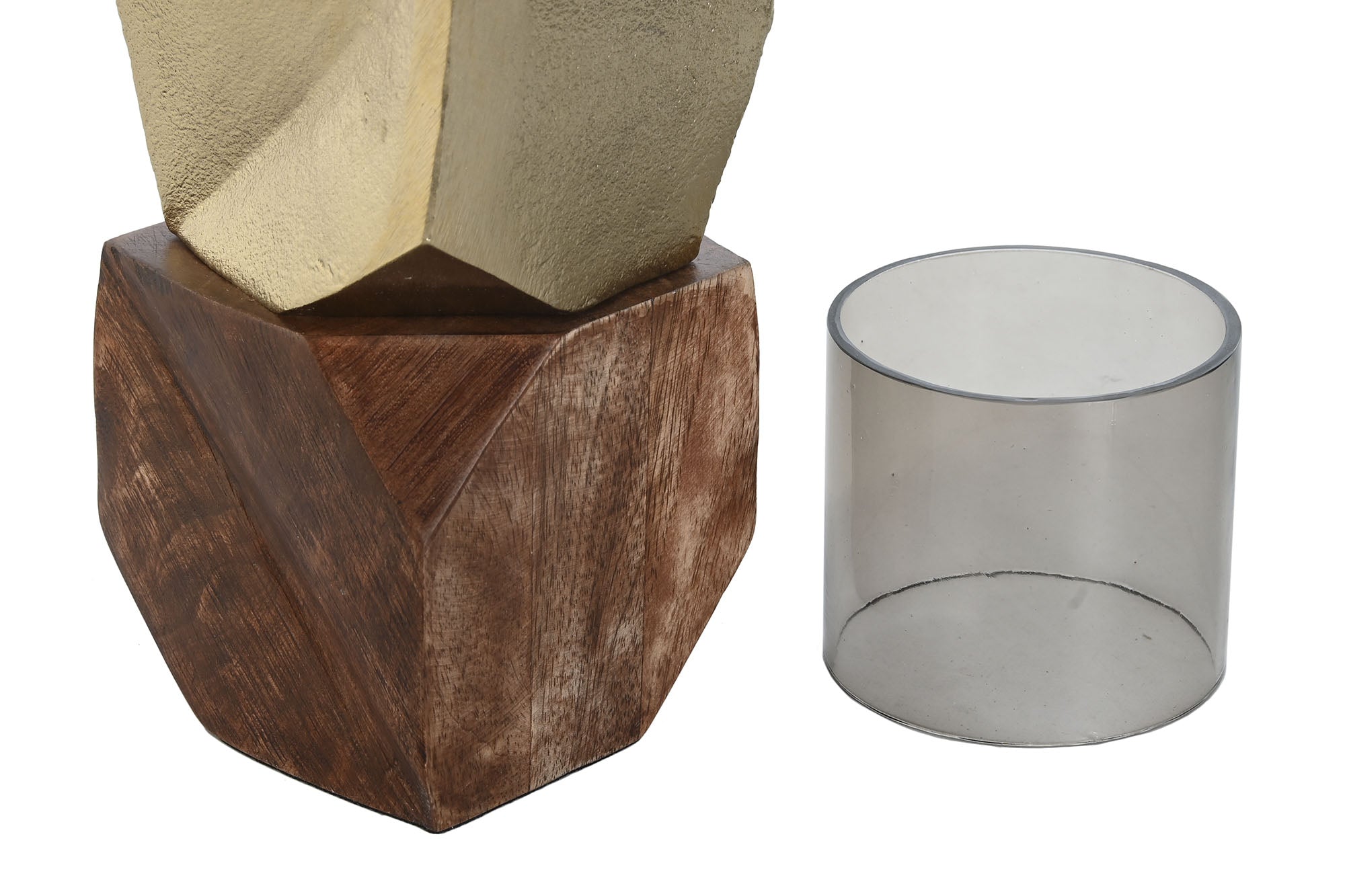 Alça para porta-velas em alumínio 10X10X51,5 dourada
