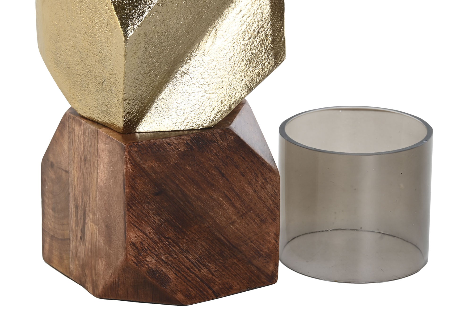 Aluminum Candle Holder Handle 10X10X40.5 Golden