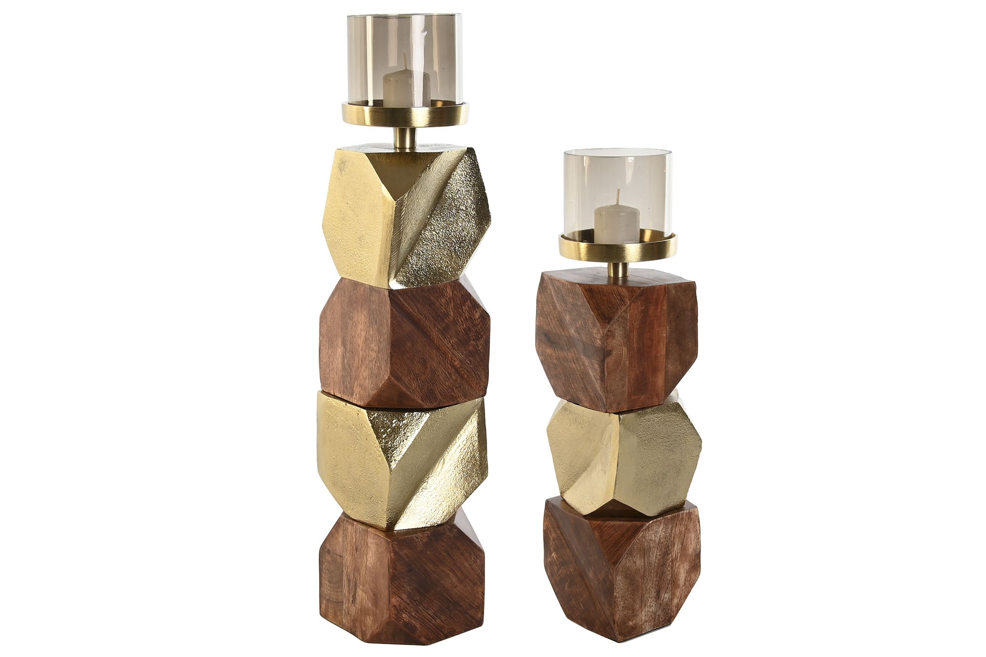 Aluminum Candle Holder Handle 10X10X40.5 Golden