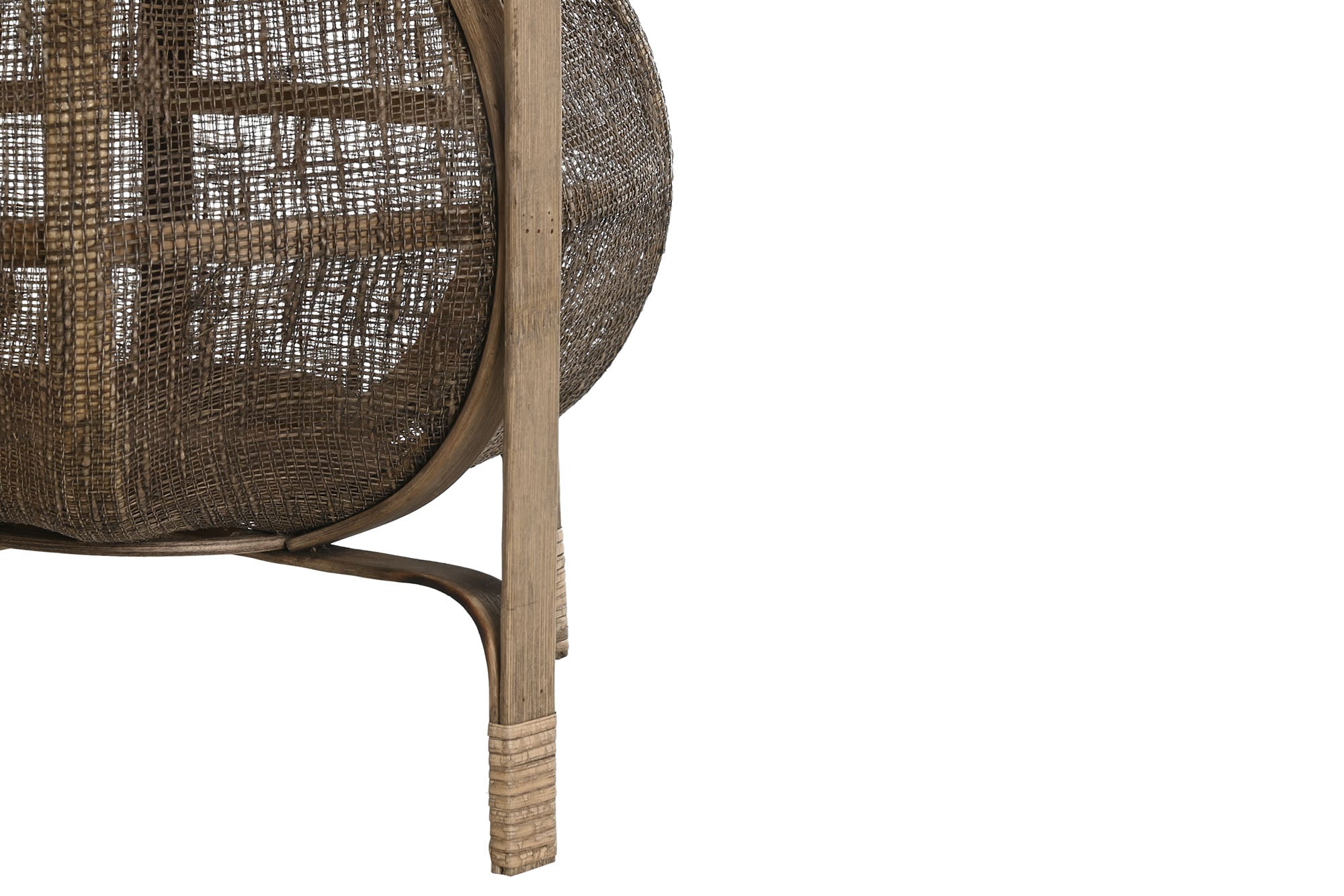 Porta-velas de bambu e linho 33x33x42 cm, marrom natural