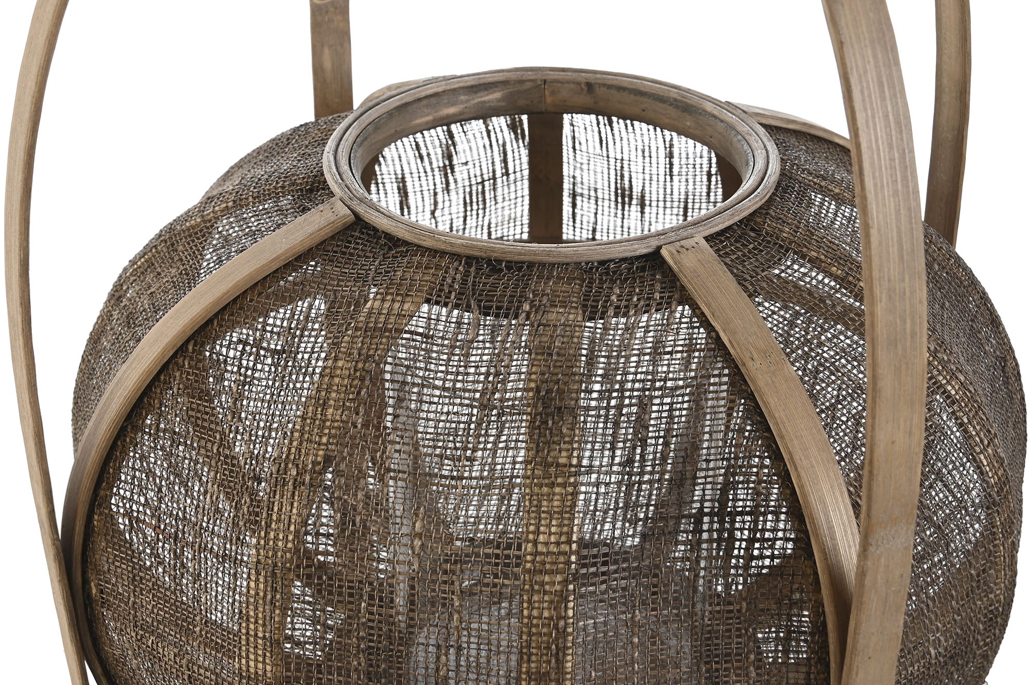 Porta-velas de linho de bambu 35X35X47 Natural Marrom