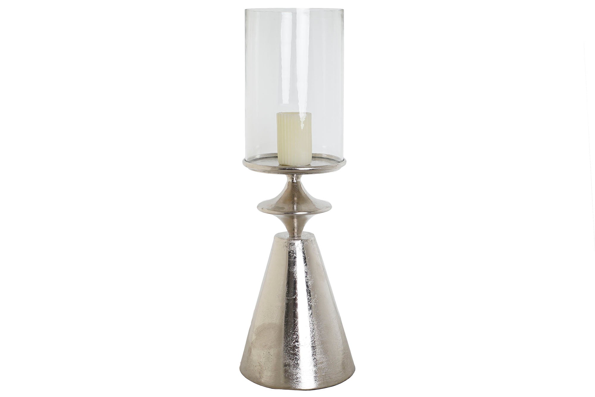 Portavela Aluminio Cristal 24X24X72 Plateado