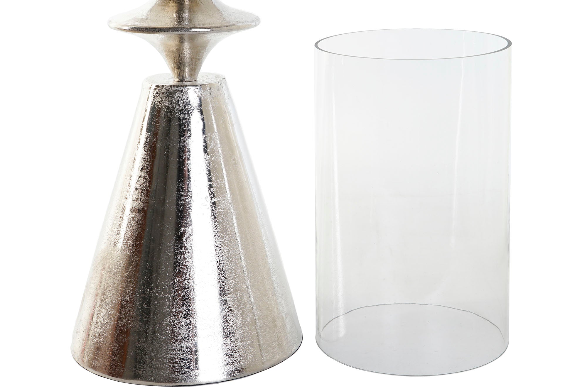 Portavela Aluminio Cristal 24X24X72 Plateado