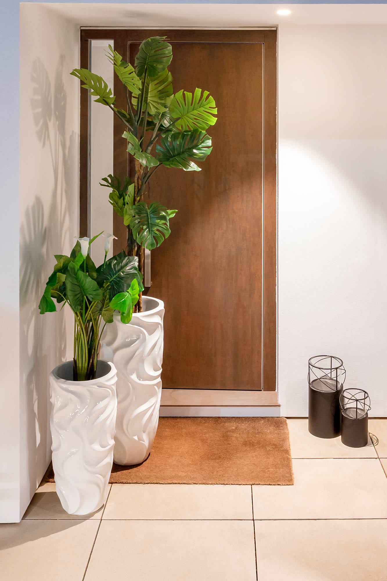 Portavela Set 2 Metal Cristal 24,5X24,5X46 17X31