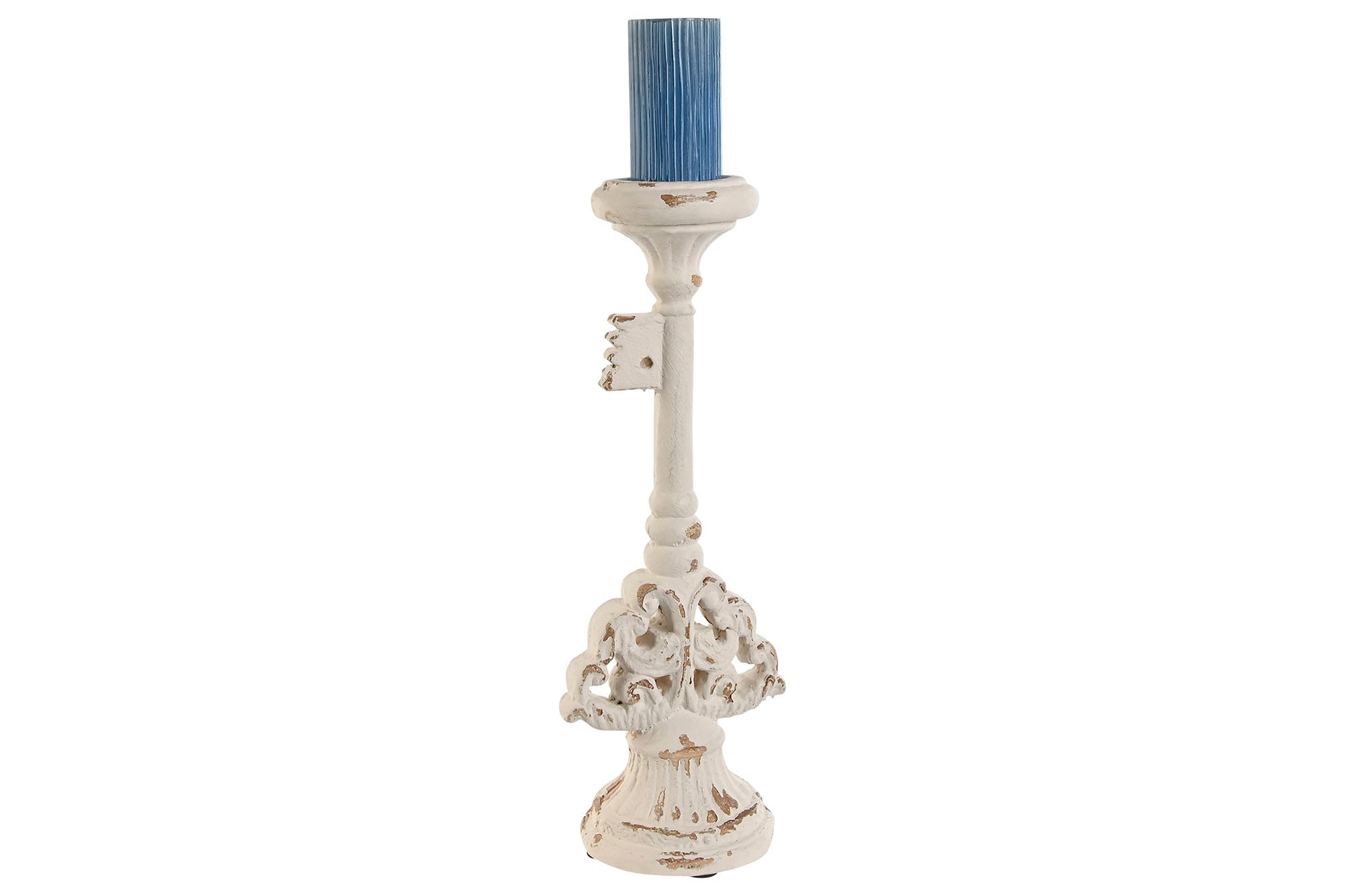Porta-velas de resina 18X18X50 Branco