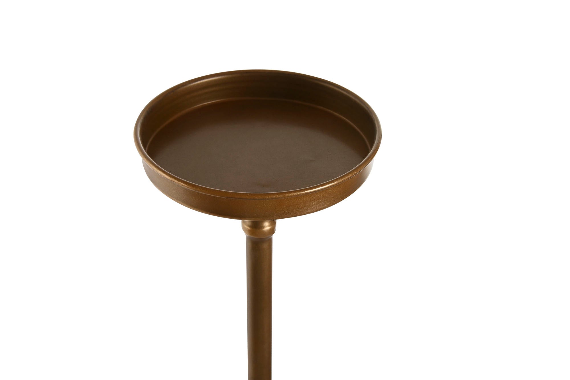 Porta-velas de metal 21X21X78 Trompete dourado