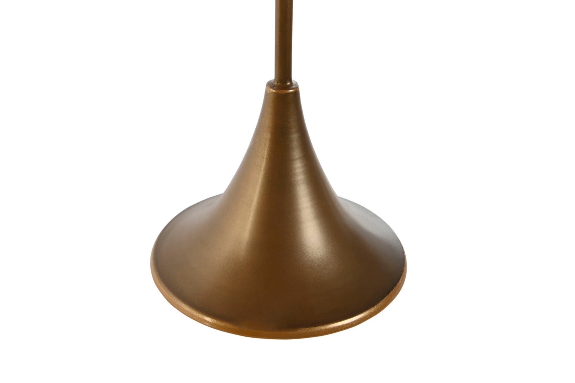 Porta-velas de metal 21X21X78 Trompete dourado