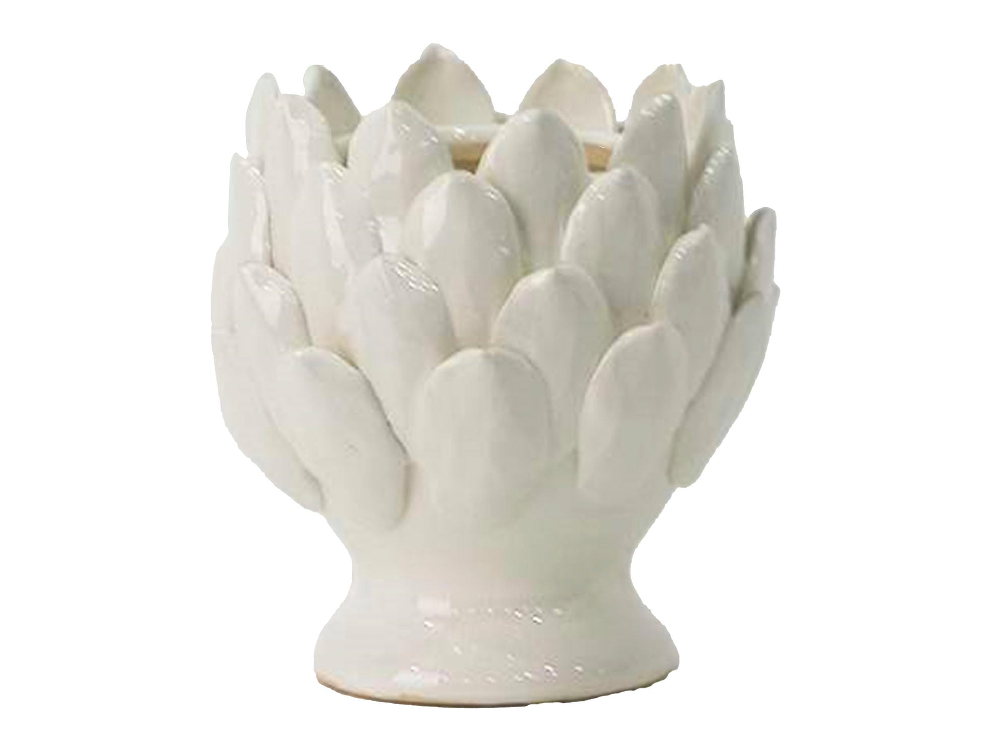 Portavela Ceramica 15X15X13 Piña Blanco