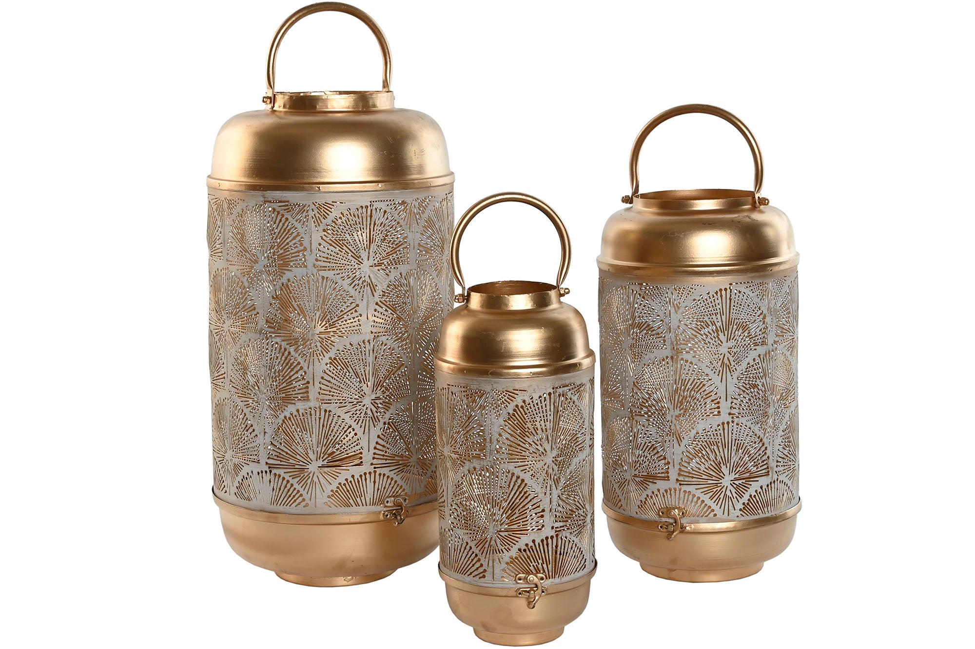 Portavela Set 3 Metal 25X25X49 39Cm/33Cm Dorado