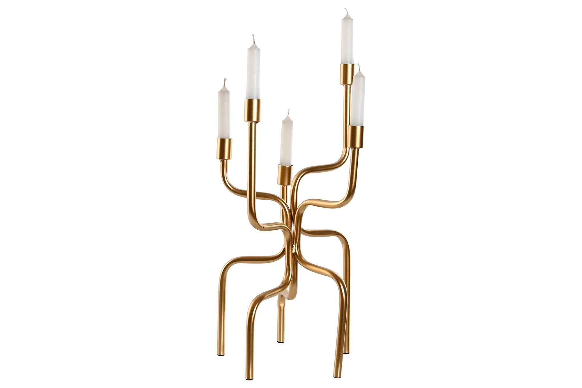 Candelabro de Metal 25X25X51 5 Velas Douradas