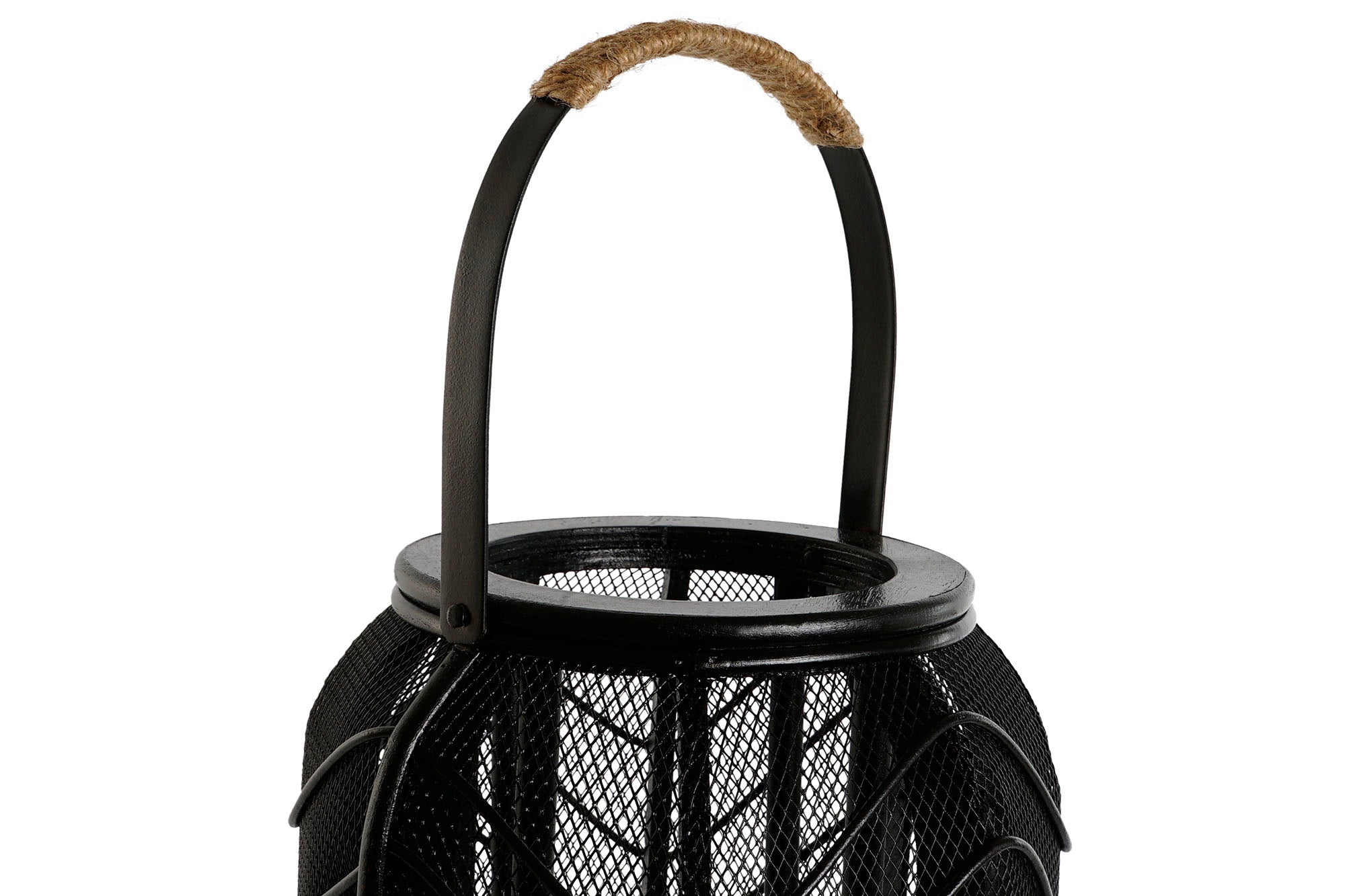 Portavela Metal Ratan 21,5X21,5X43,5 Negro