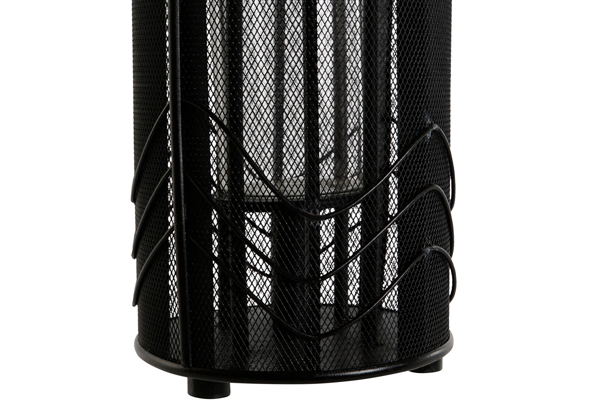 Portavela Metal Ratan 21,5X21,5X43,5 Negro