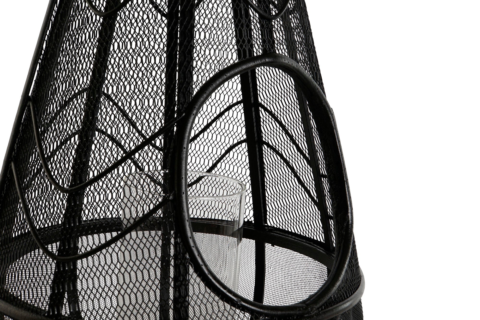 Portavela Metal Ratan 28X28X50 Negro