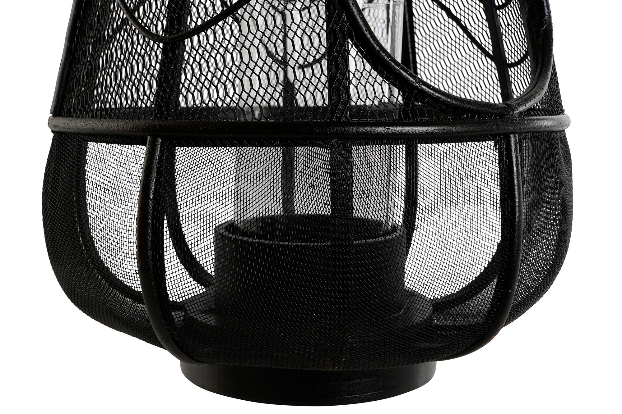 Portavela Metal Ratan 28X28X50 Negro