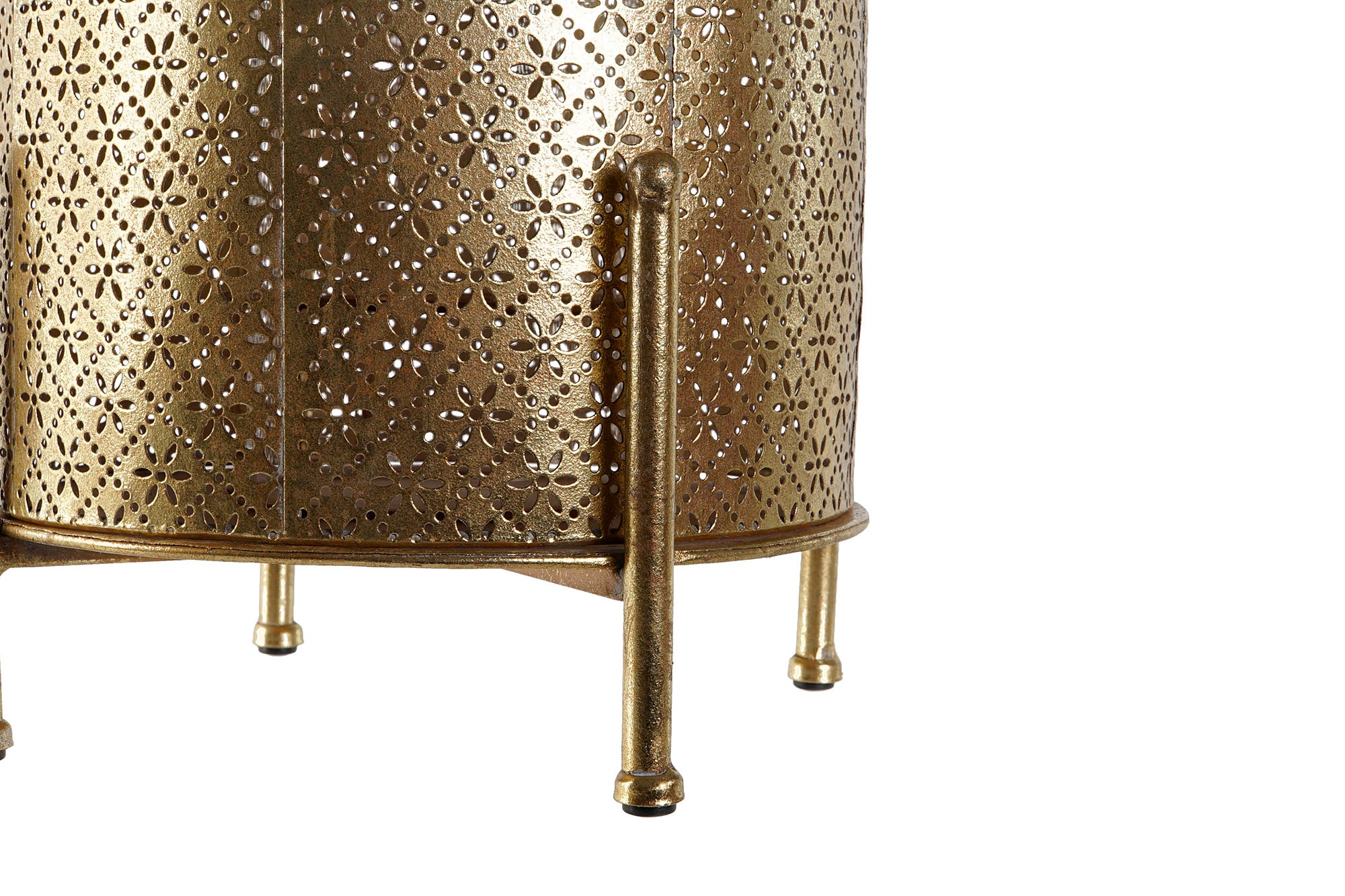 Portavela Metal Cristal 24X24X33 Dorado